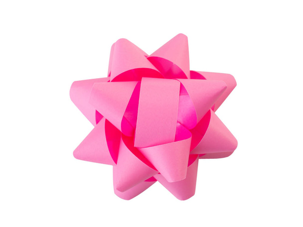 Pink bow on white background. (clipping path) - Photo, Image