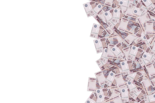 Russische 500 roebel bankbiljet close-up macro bill patroon - Foto, afbeelding