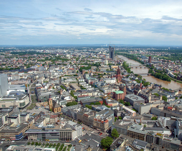 Aerial view of Frankfurt am Main in Germany - 写真・画像