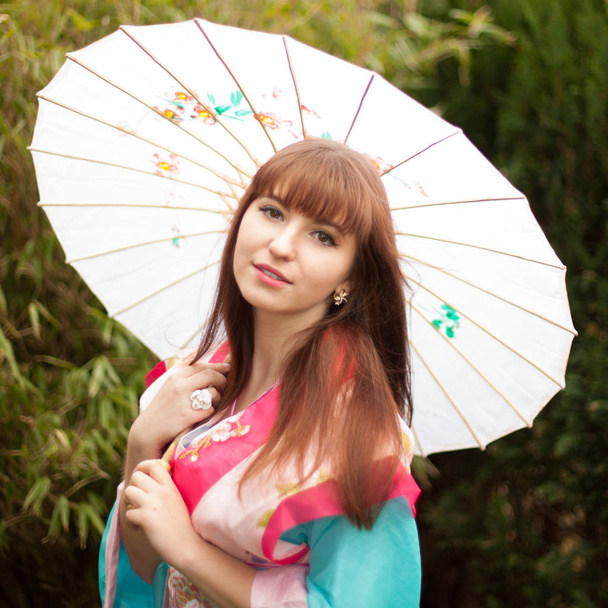 girl posing in cosplay costume   - Фото, зображення