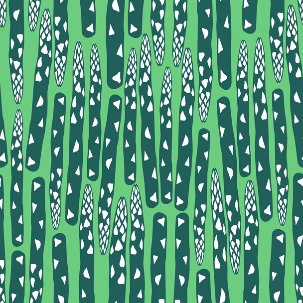 Vector repeating texture with stylized asparagus. Abstract seamless pattern. - Вектор,изображение