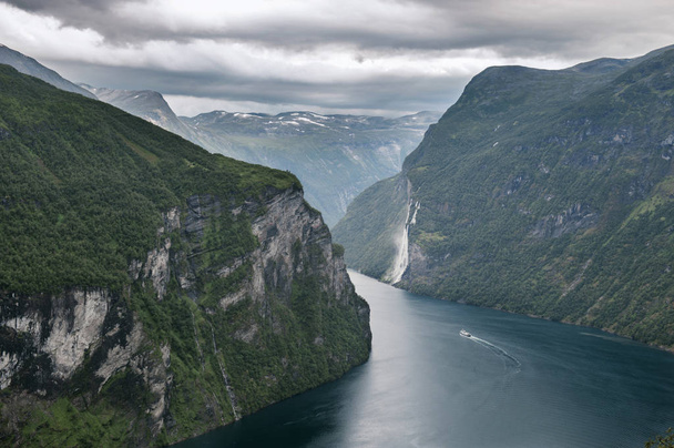 Summer landscape in the Geiranger fjorden, Norway - 写真・画像