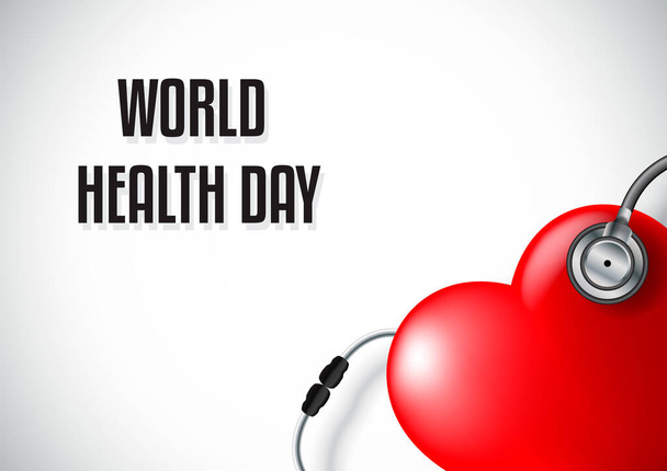 World health day campaign with red love heart - Vector, Image