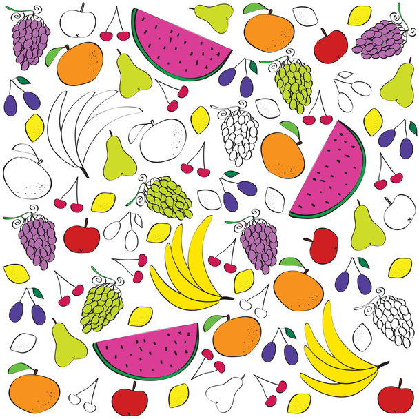 Ilustración vectorial a color de cortes frutales
 - Vector, imagen