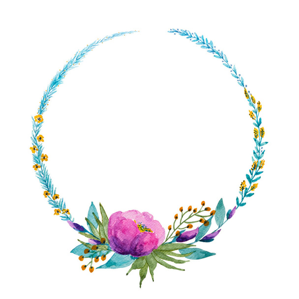 Corona floral en acuarela
 - Foto, imagen