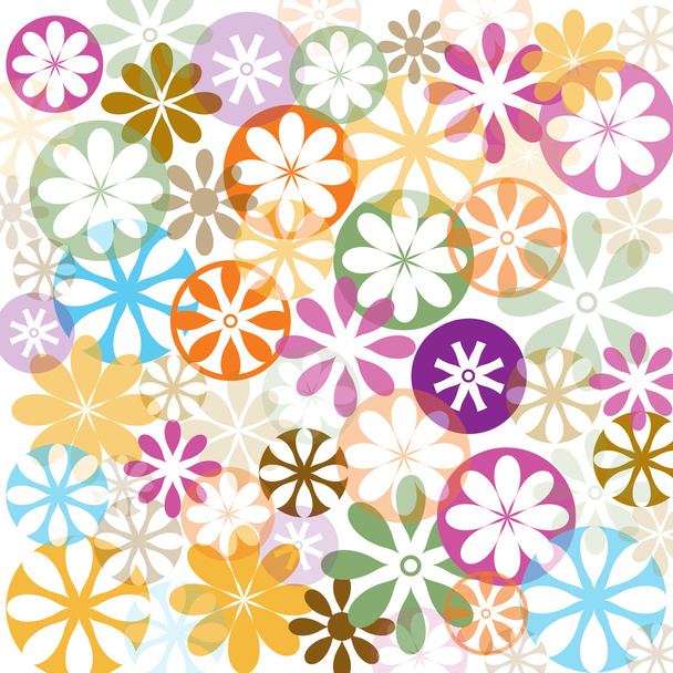 Abstract vector flowers wallpaper - Wektor, obraz
