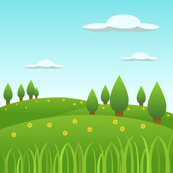 Spring landscape background, sunny day in this season - Vector, Image