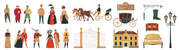 Old Town Icon Set - Vector, Image