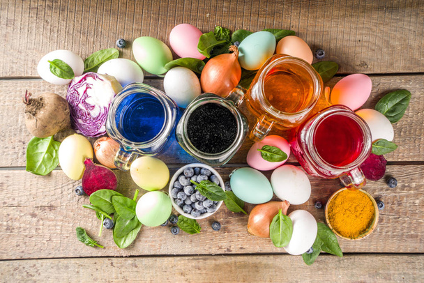 Easter eggs painted with natural dye - Photo, image