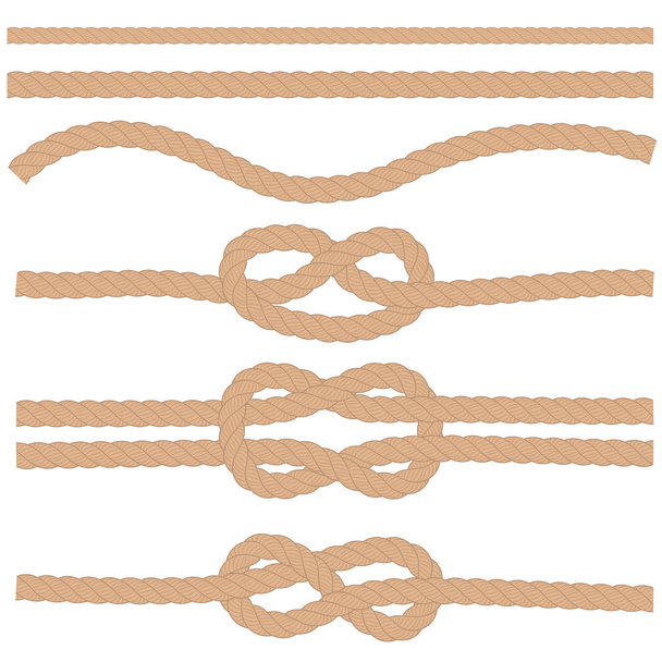 Vector illstration of rope set. Flat design. Isolated. - Vector, Imagen