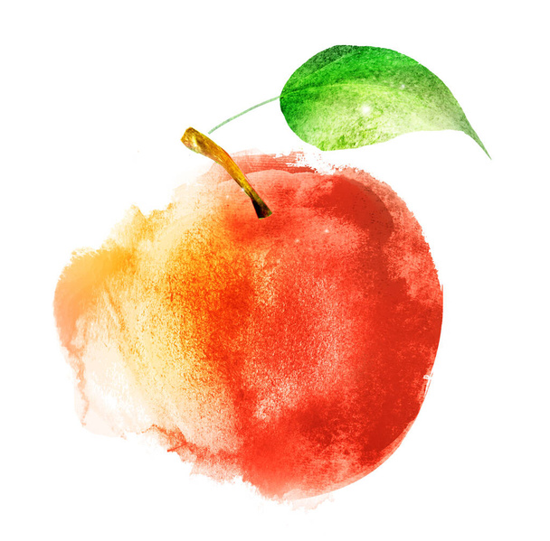 Watercolor apple on white - Foto, imagen