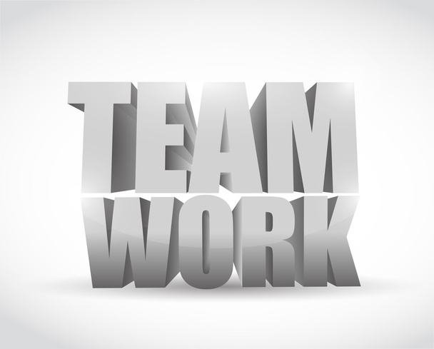 teamwork 3d text illustration design - Zdjęcie, obraz