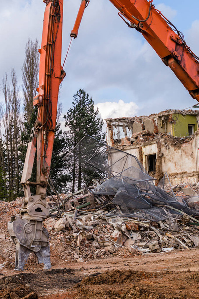 Excavator during demolition work - Photo, Image