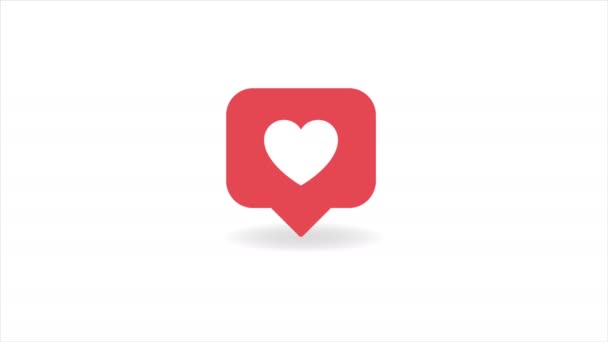 Rote Herzzähler in den sozialen Medien, wie auf einem transparenten Hintergrund. 4k - Filmmaterial, Video