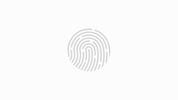 Анимация отпечатков пальцев альфа-мате. Сенсорный идентификатор футуристическая цифровая обработка концепции биометрического сканера. Охрана. Сведения, преступления. отвергнуто - Кадры, видео