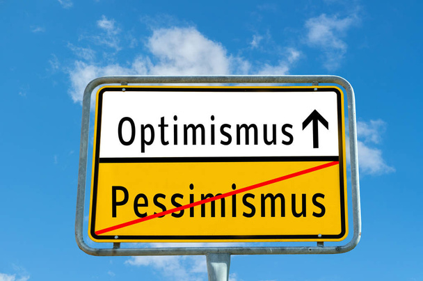 Optimismo / Pesimismo signo de fondo
 - Foto, Imagen