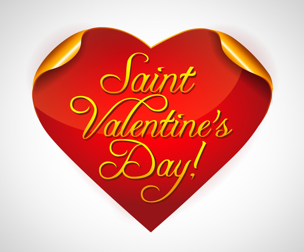 Valentine's day heart-shaped sticker - Vector, afbeelding
