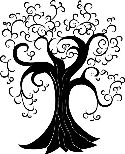 drzewo z swirls - Wektor, obraz