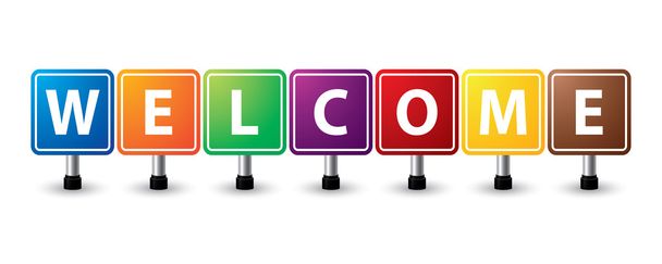 Welcome sign - Vector, Image