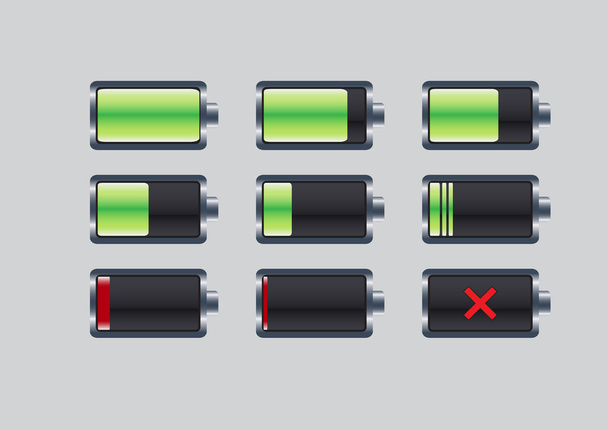Battery Indicator Icons - Wektor, obraz
