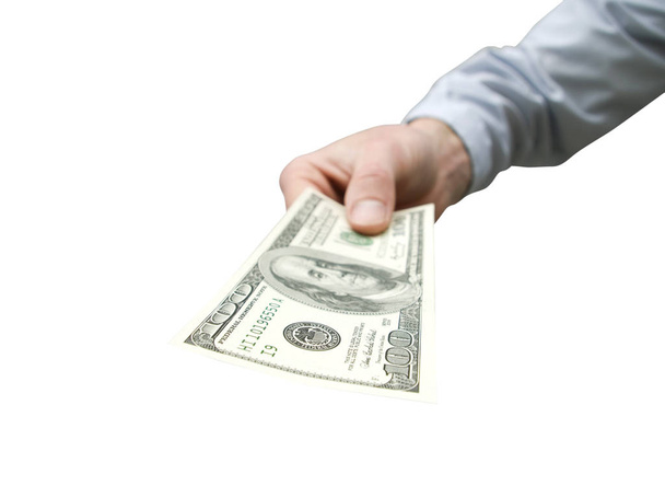 Money in hand  isolated on white background - Fotografie, Obrázek