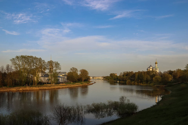 Vologda. Beautiful spring evening on the Vologda river Bank. Chu - Photo, image