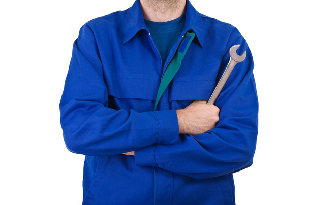 Blue collar worker. - Φωτογραφία, εικόνα