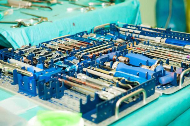 differend surgical instruments in the operating room - Fotoğraf, Görsel