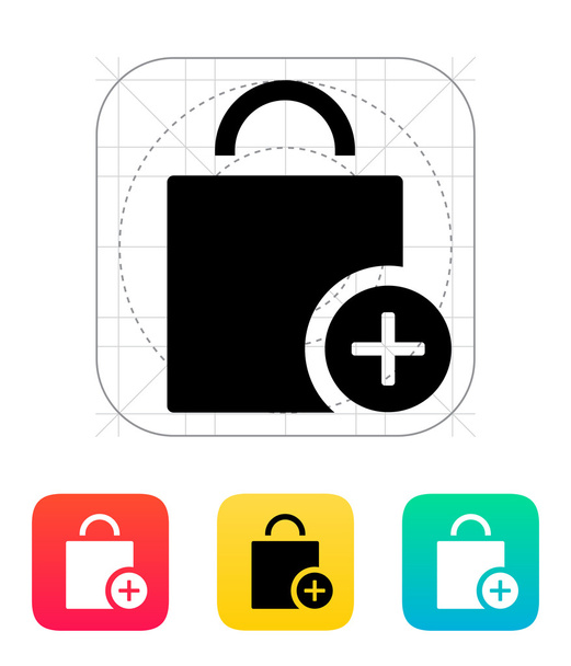 Handbag add goods icon. - Vector, Imagen