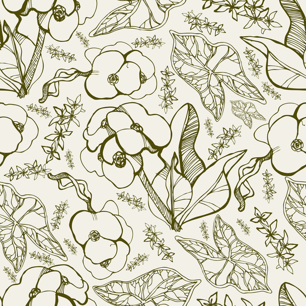 Pattern with spring flowers - Vector, afbeelding