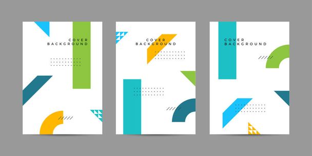 Covers with minimal design. Cool geometric backgrounds for your design. Applicable for Banners, Placards, Posters, Flyers etc. Eps10 vector - Vektör, Görsel