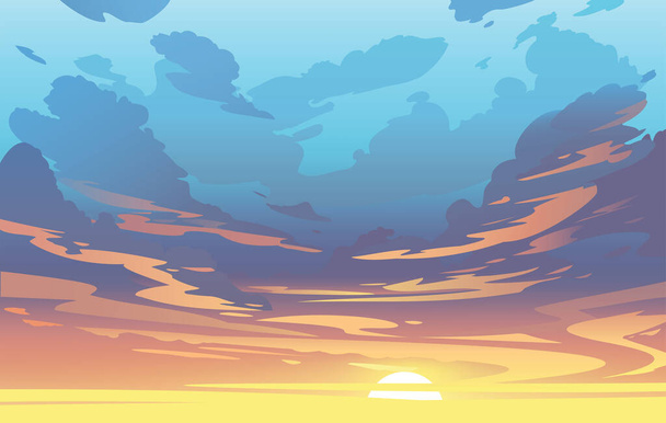 Vector evening sky clouds. Sunset. Background design - Wektor, obraz
