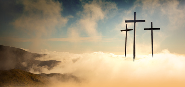Crucifixion Of Jesus Christ At Sunrise  - Photo, Image
