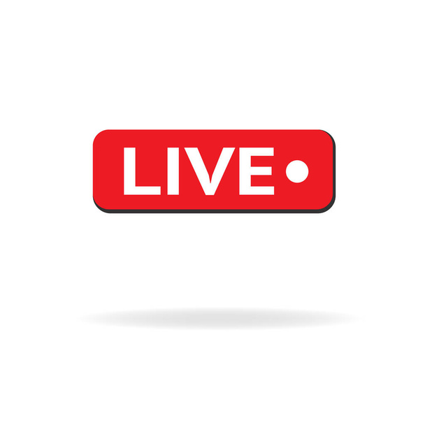Red symbol button of live streaming, broadcasting, online stream. Lower third template for tv, shows, movies and live performances. - Vector, Image