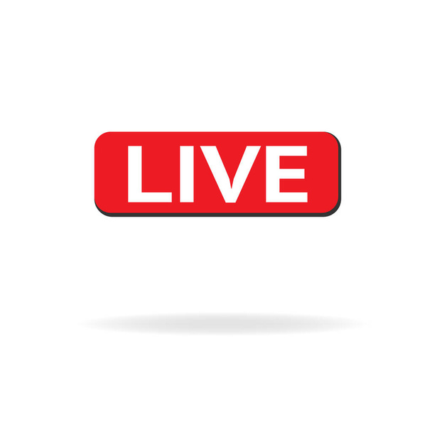 Rode symbool knop van live streaming, uitzending, online stream. Onderste derde template voor tv, shows, films en live optredens. - Vector, afbeelding