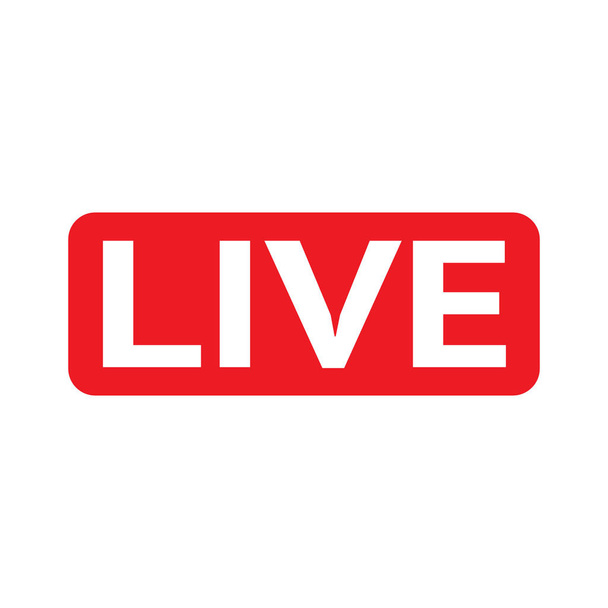 Roter Symbol-Knopf für Live-Streaming, Übertragung, Online-Stream. Vorlage für Fernsehen, Shows, Filme und Live-Auftritte im unteren Drittel. - Vektor, Bild