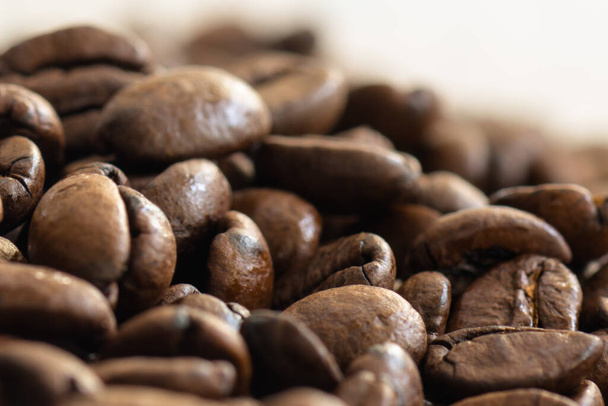 roasted coffee beans on background,close up - Photo, Image