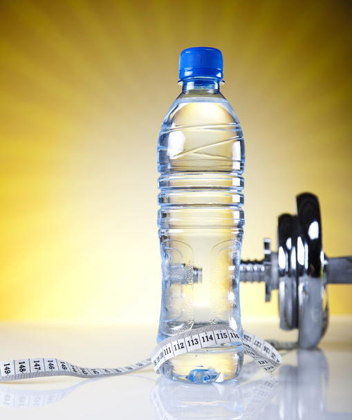 Bottle water and Fitness - Valokuva, kuva