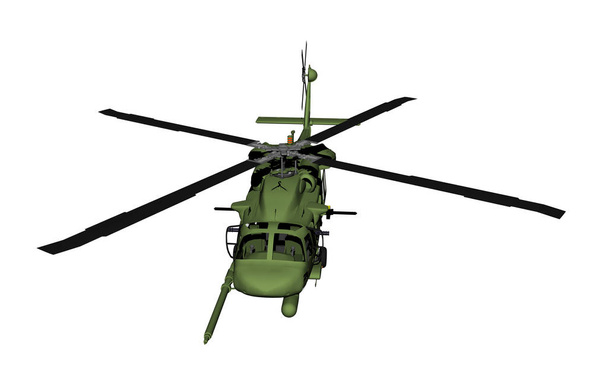 military helicopter isolated on white  - Foto, imagen