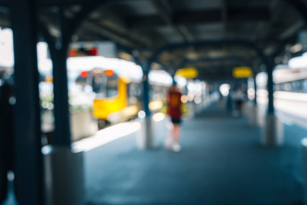 Blur image of People passing through Wellington Railway Station, - Foto, Bild