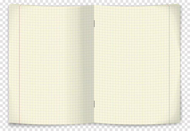 Λευκό φύλλο χαρτιού με κύτταρα. Μεμονωμένο φόντο - Διάνυσμα, εικόνα