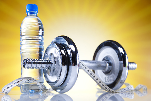 Bottle water and Fitness - Foto, imagen