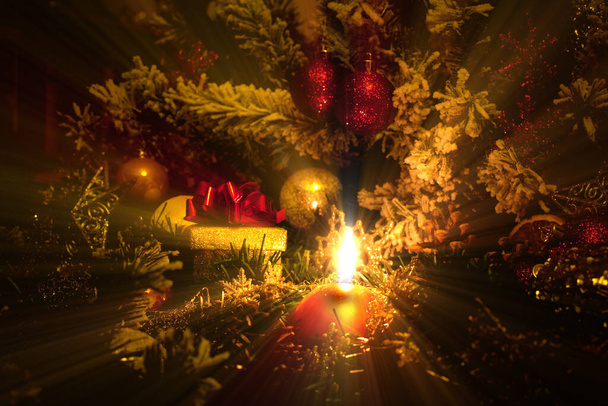 Advent wreath with burning candles - Foto, Imagem