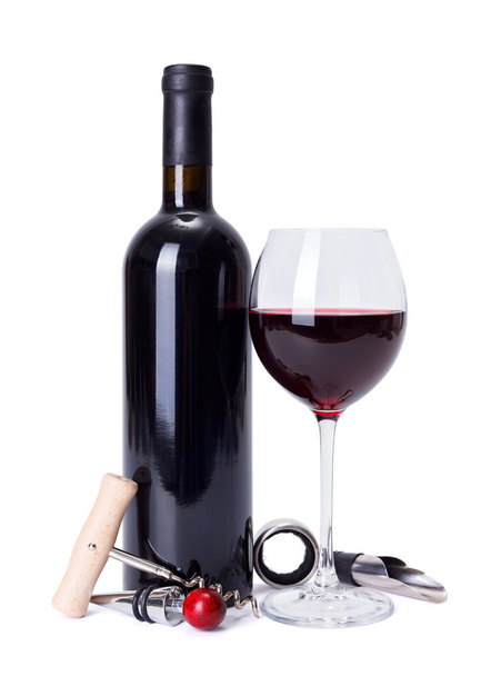 Red wine and tools - Фото, изображение