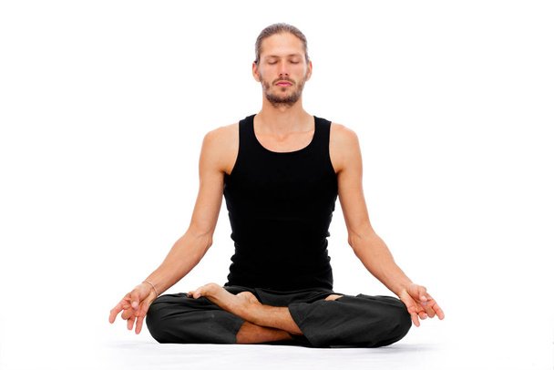 man doing Yoga, healthy living - Foto, Imagen