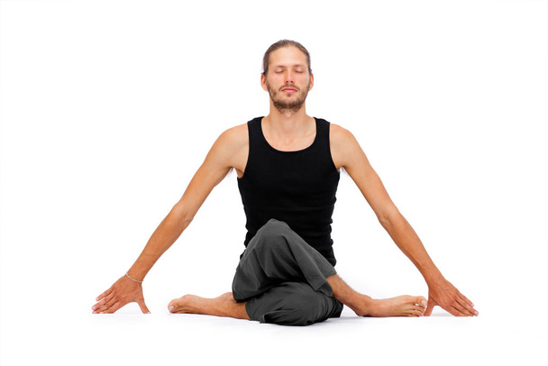 man doing Yoga, healthy living - 写真・画像