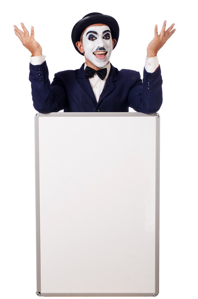 Funny man with blank board - Foto, Imagen