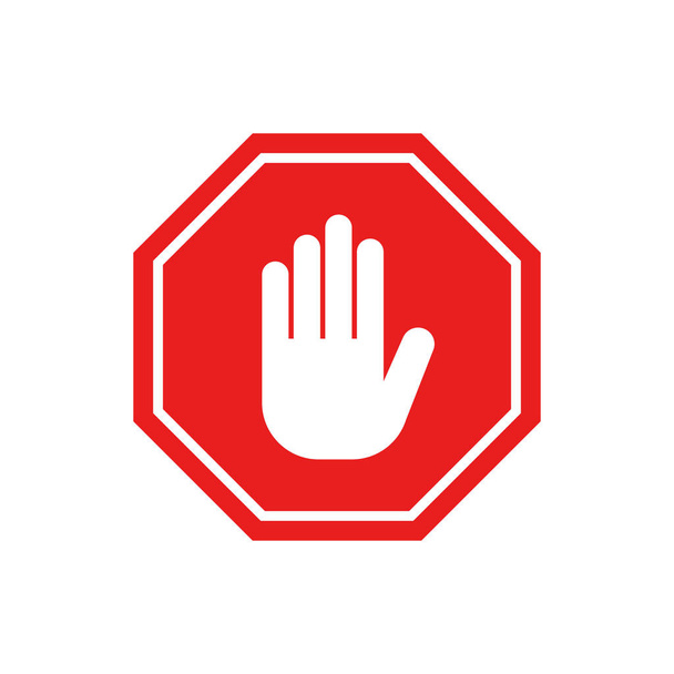 Vector illstration of stop sign. Flat design. Isolated. - Vector, Image