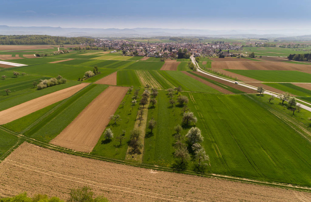 aerial view filder area with a view to wolfschlugen - Zdjęcie, obraz