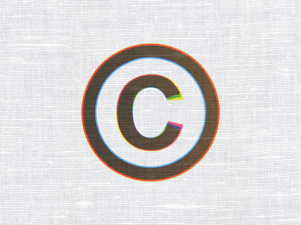 Law concept: Copyright on fabric texture background - Foto, afbeelding